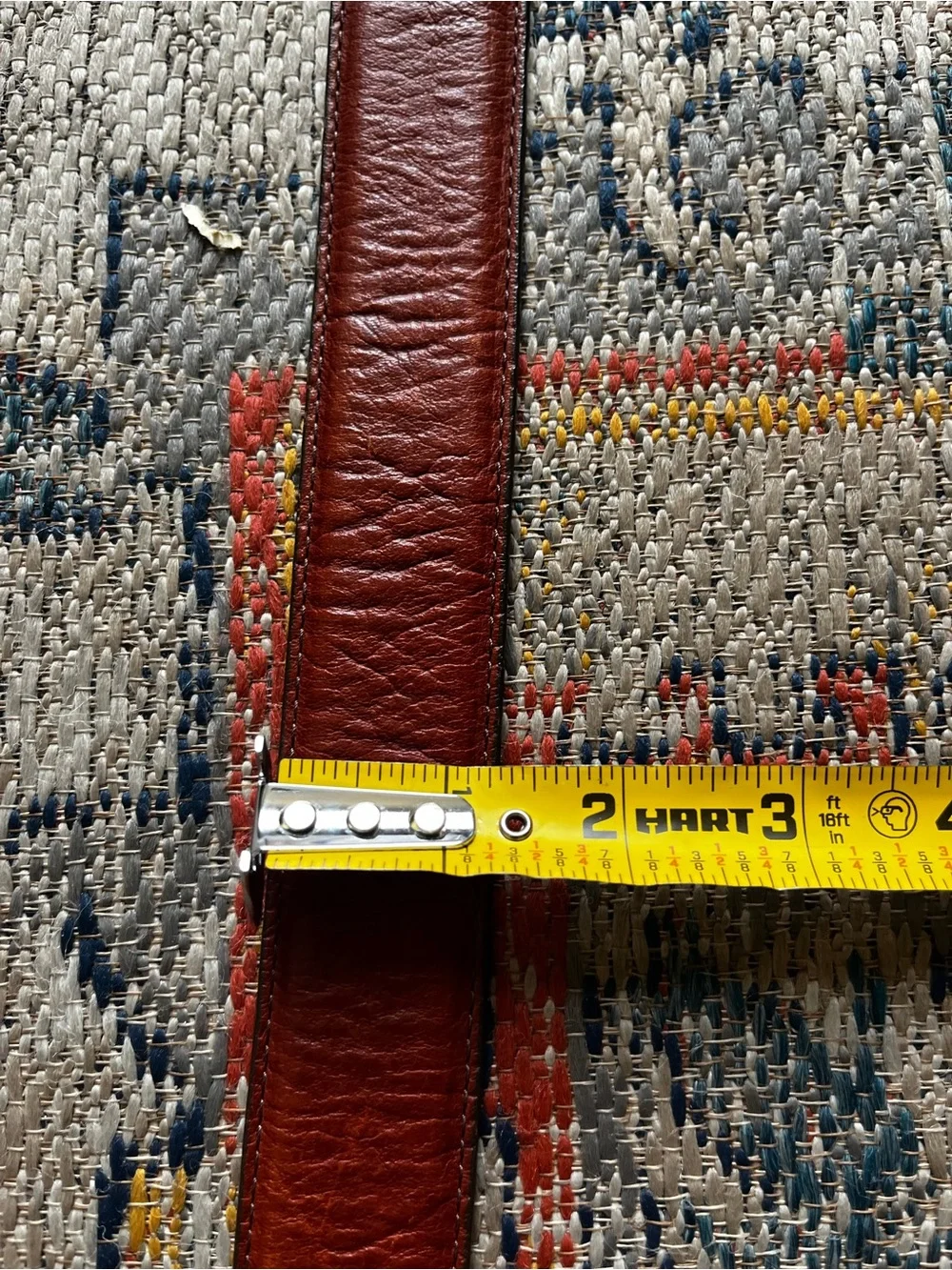 Orvis Chestnut Brown Leather Belt with Silver-Tone Hardware Size 38 Western